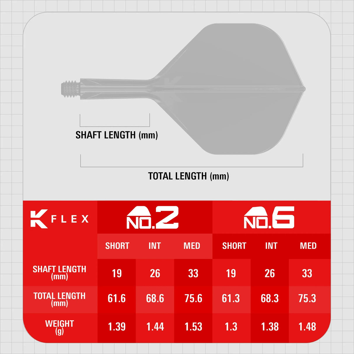 Target Darts K-Flex Flight System No2-6-Black-Short-Premier Darts
