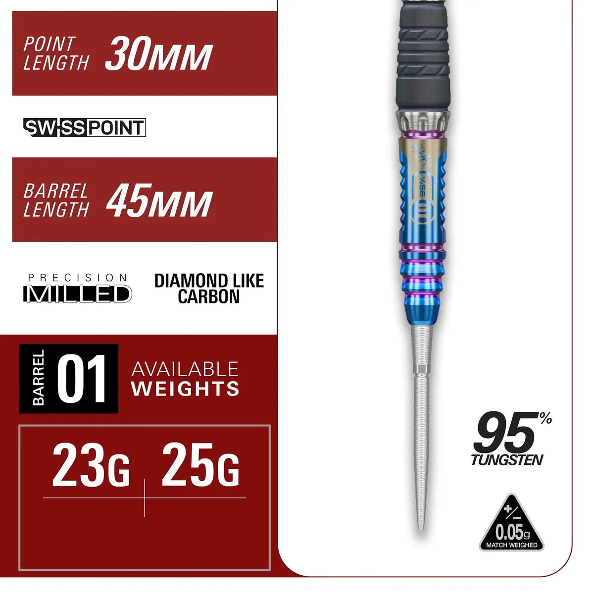 Target Japan Haruki Muramatsu Rising Sun G10 95% Tungsten Steel Tip Darts-9-23 GRAM-Premier Darts