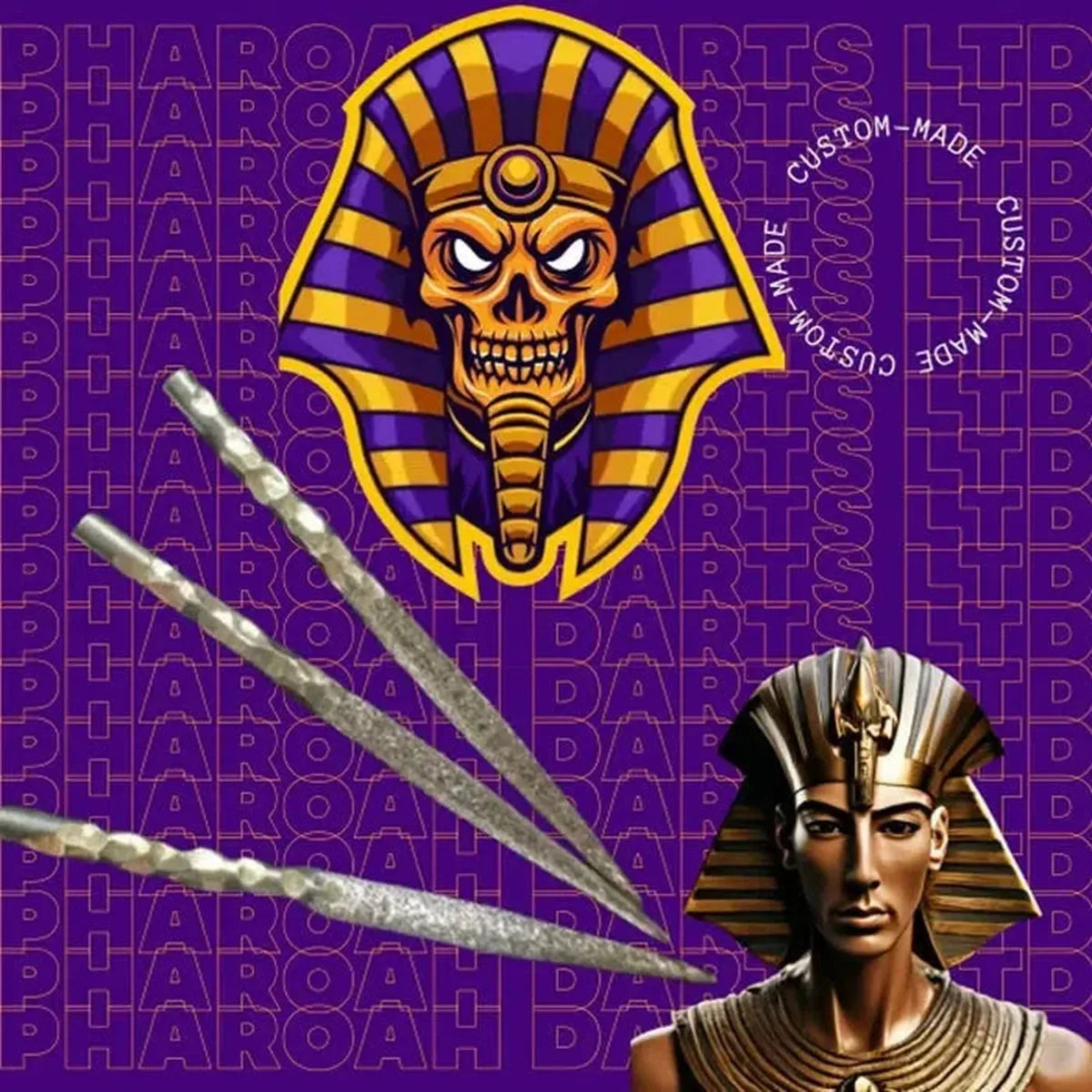 Pharaoh Points Akhenaten Cut and Diamond Grip Dart Points-2-Black-26mm-Premier Darts
