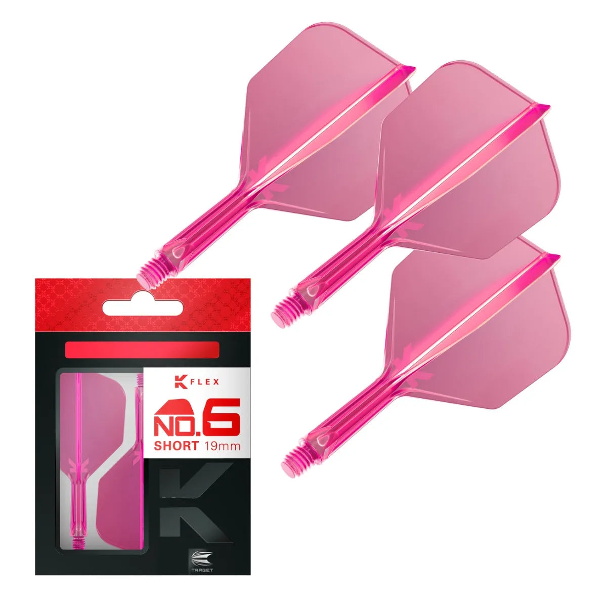 Target Darts K-Flex Flight System No6-23-Neon Pink-Short-Premier Darts