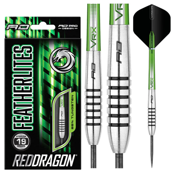 Red Dragon Featherlite 9 85% Tungsten Steel Tip Darts-1-19 GRAM-Premier Darts