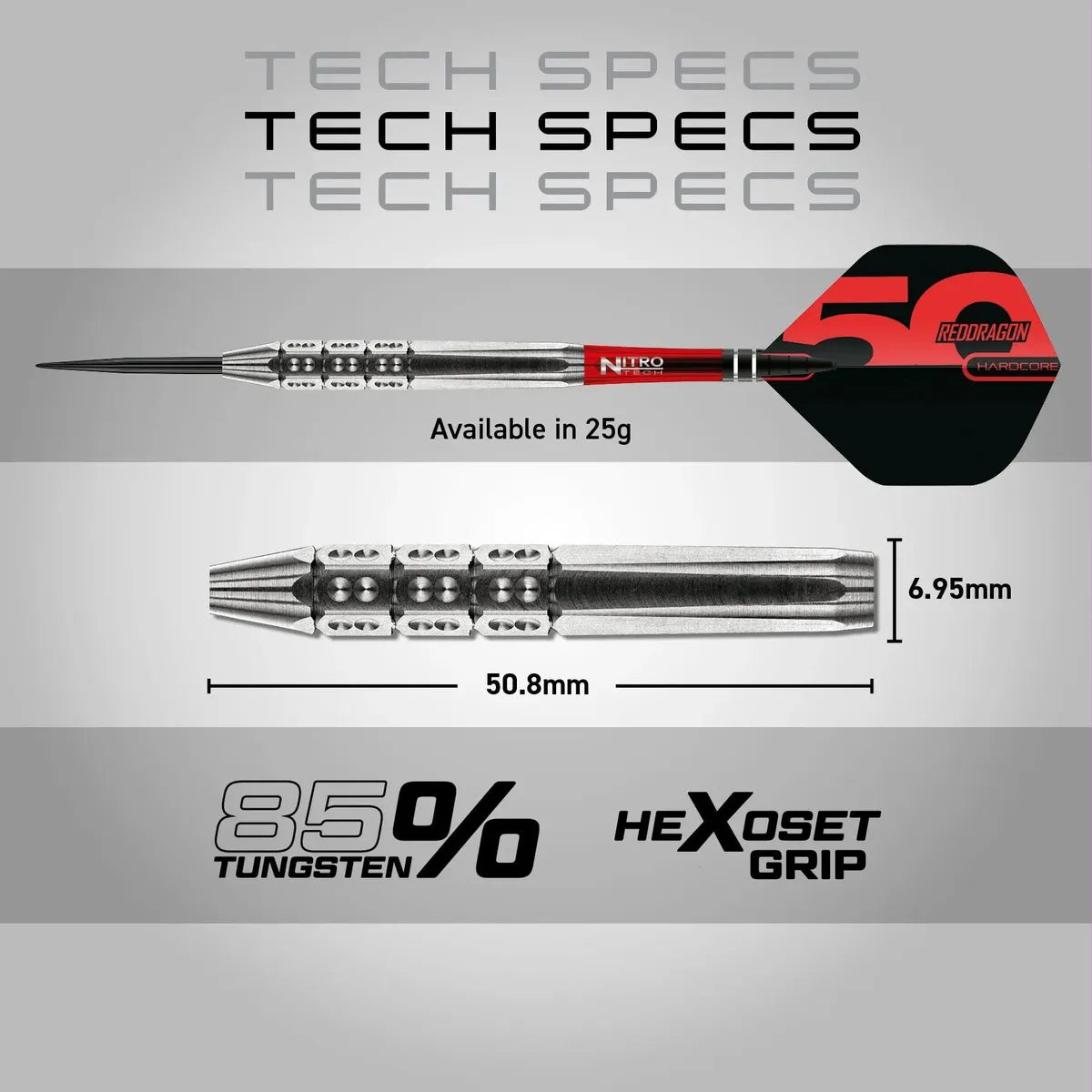 Red Dragon 50 Year Collection Hexoset 3 85% Tungsten Steel Tip Darts