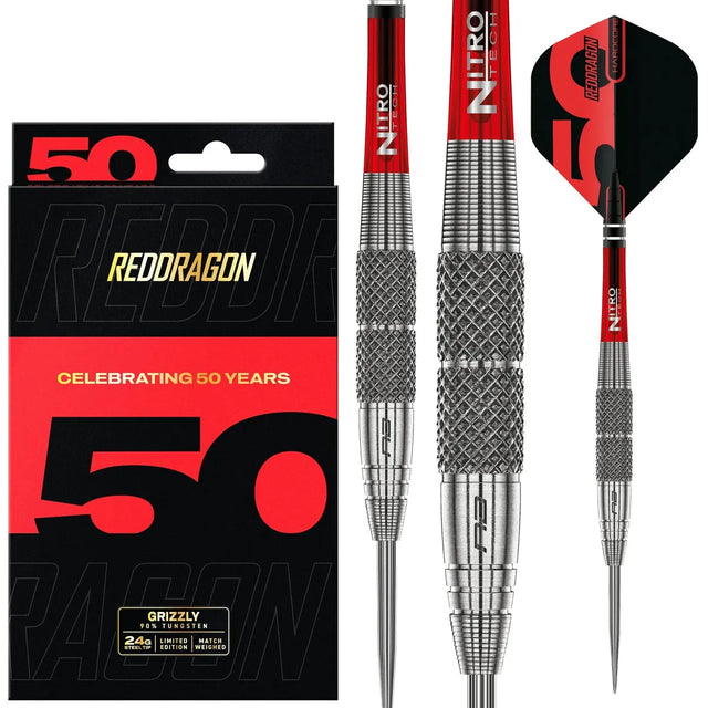 Red Dragon 50 Year Collection Grizzly 2 85% Tungsten Steel Tip Darts
