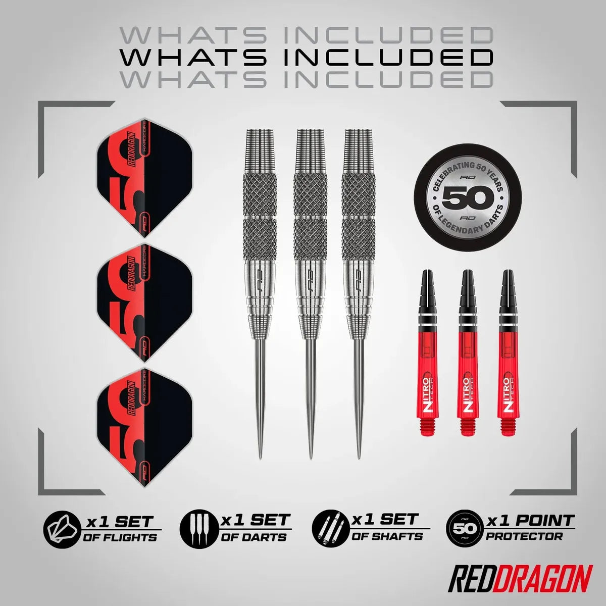 Red Dragon 50 Year Collection Grizzly 2 85% Tungsten Steel Tip Darts
