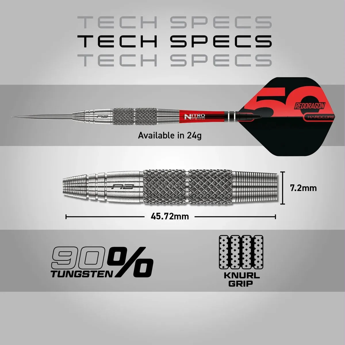 Red Dragon 50 Year Collection Grizzly 2 85% Tungsten Steel Tip Darts