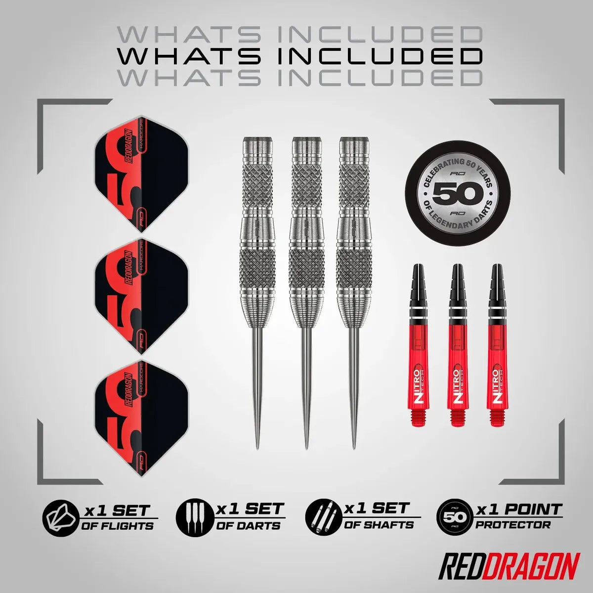 Red Dragon 50 Year Collection Grizzly 4 85% Tungsten Steel Tip Darts
