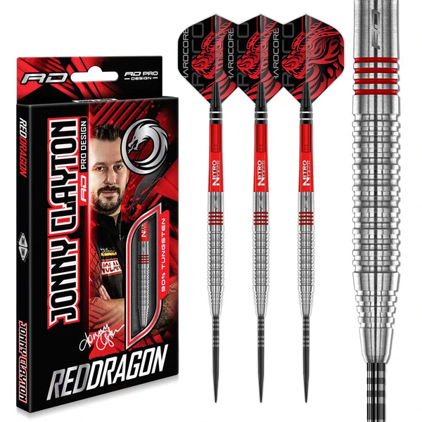 Red Dragon Jonny Clayton Original 2.0 90% Tungsten Steel Tip Darts-1-22 GRAM-Premier Darts