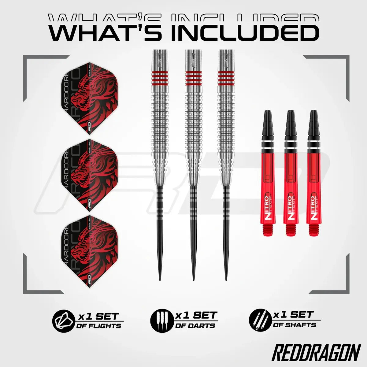 Red Dragon Jonny Clayton Original 2.0 90% Tungsten Steel Tip Darts-3-22 GRAM-Premier Darts
