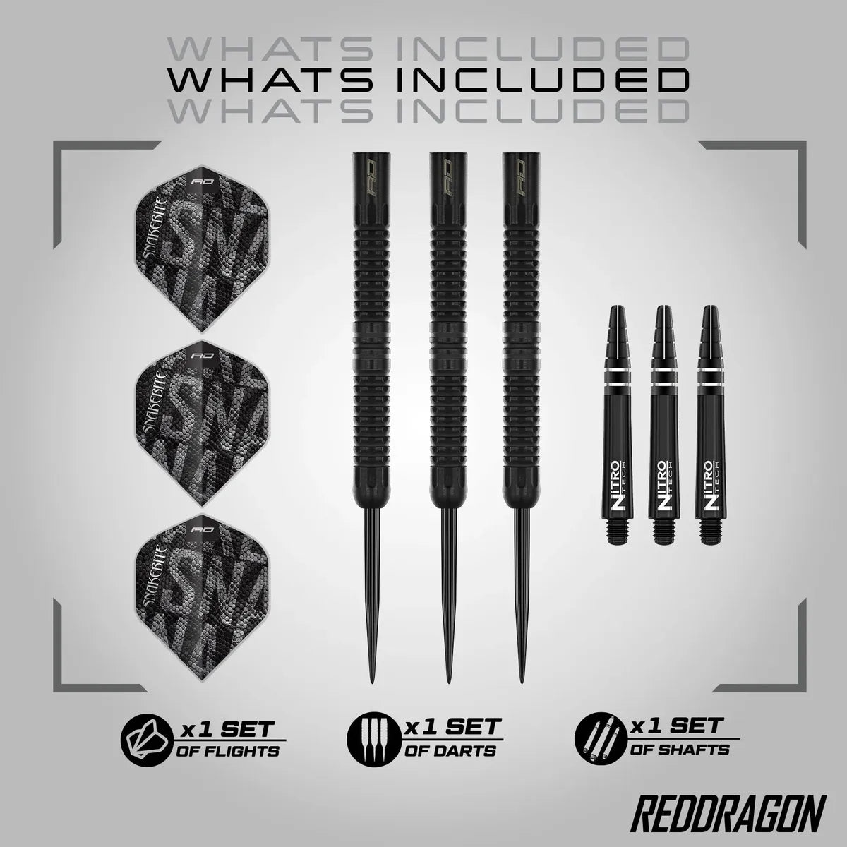 Red Dragon Peter Wright Black Mamba 90% Tungsten Steel Tip Darts