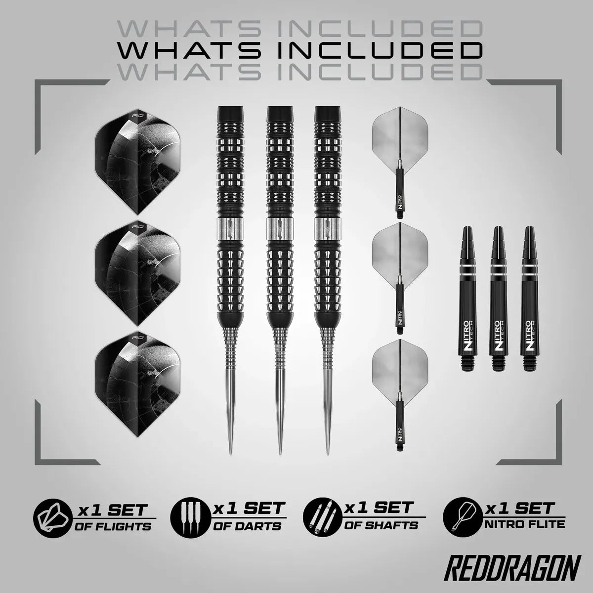 Red Dragon Recon - Parallel 90% Tungsten Steel Tip Darts-4-22 GRAM-Premier Darts