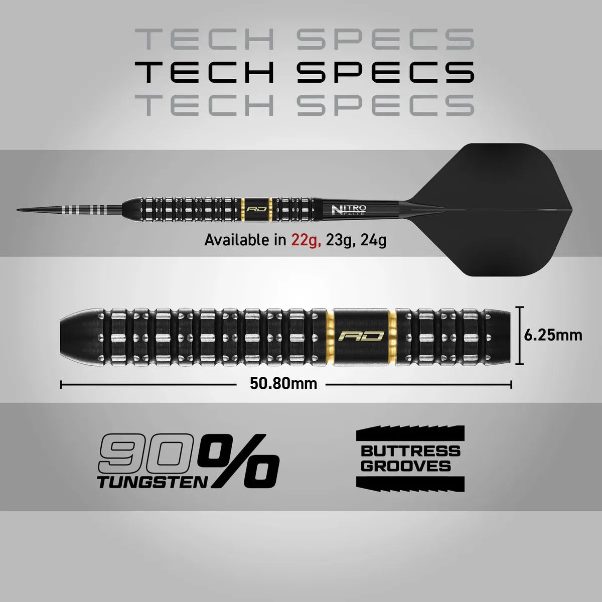 Red Dragon Ascend - Parallel 90% Tungsten Steel Tip Darts-6-22 GRAM-Premier Darts