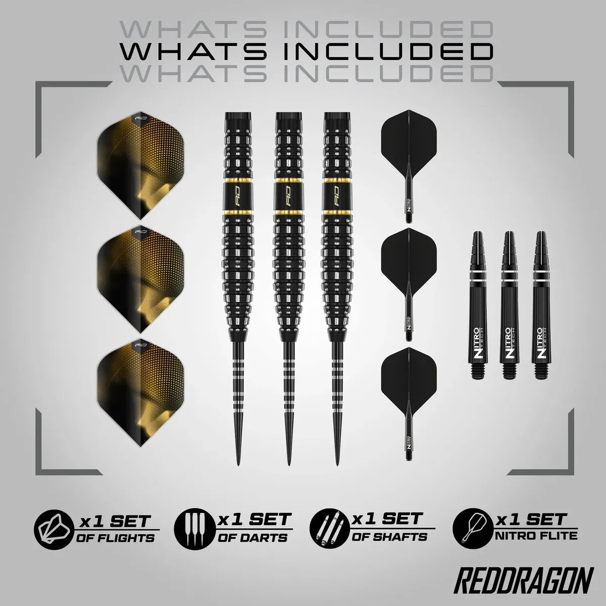 Red Dragon Ascend - Torpedo 90% Tungsten Steel Tip Darts-4-23 GRAM-Premier Darts