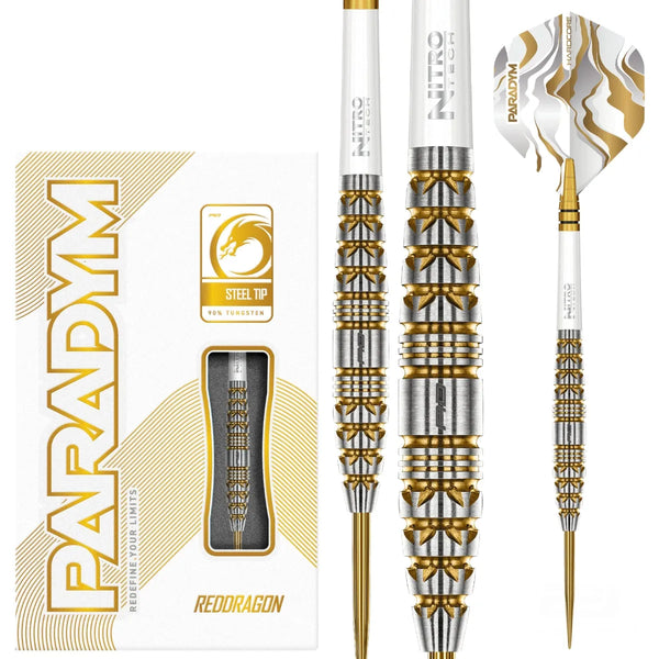 Red Dragon Paradym Gold - Torpedo 90% Tungsten Steel Tip Darts-1-23 GRAM-Premier Darts