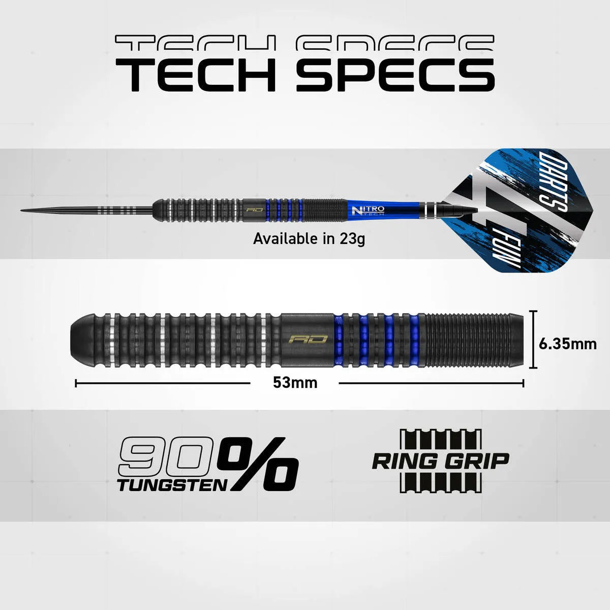 Red Dragon David Williams V1 90% Tungsten Steel Tip Darts-5-23 GRAM-Premier Darts