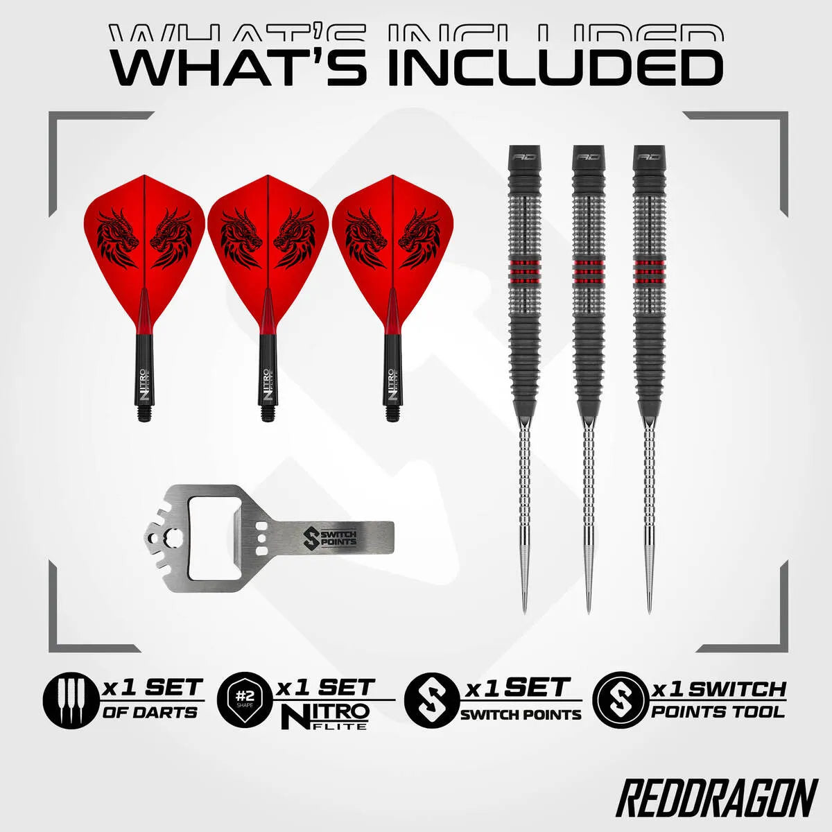 Red Dragon Jonny Clayton Hiraeth SP 90% Tungsten Steel Tip Darts-3-22 GRAM-Premier Darts