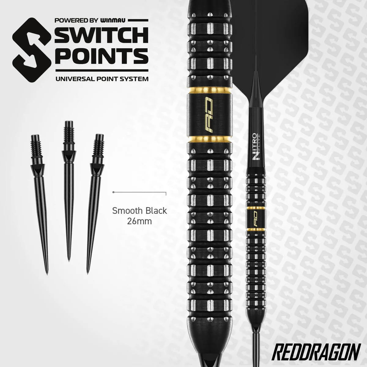 Red Dragon Ascend Parallel SP 90% Tungsten Steel Tip Darts-4-22 GRAM-Premier Darts