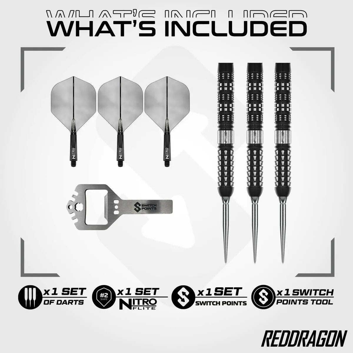 Red Dragon Recon Parallel SP 90% Tungsten Steel Tip Darts-3-22 GRAM-Premier Darts