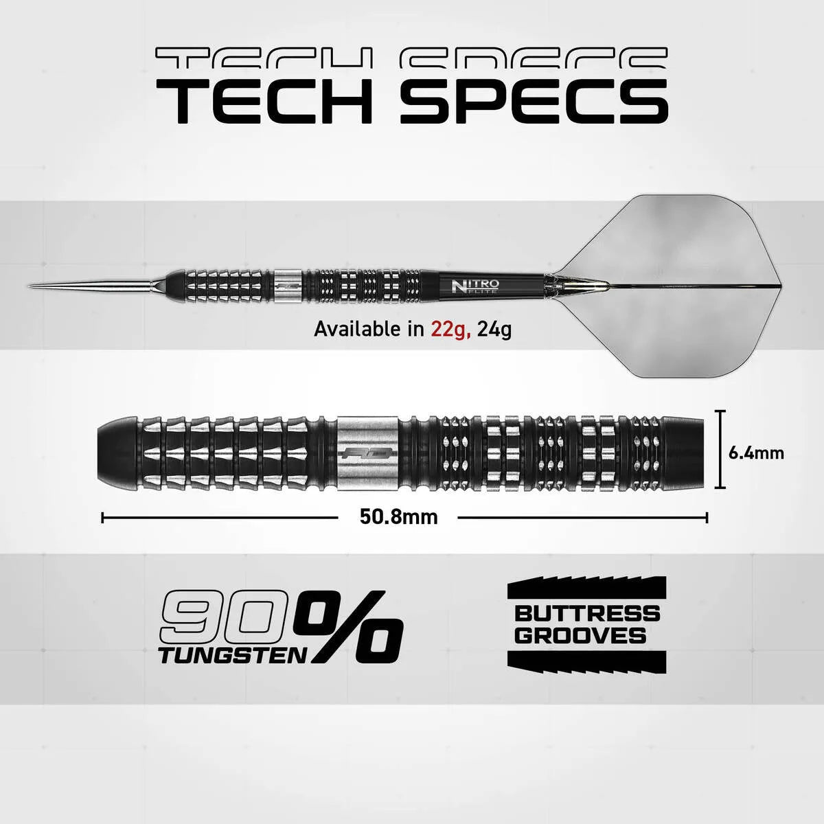 Red Dragon Recon Parallel SP 90% Tungsten Steel Tip Darts-6-22 GRAM-Premier Darts