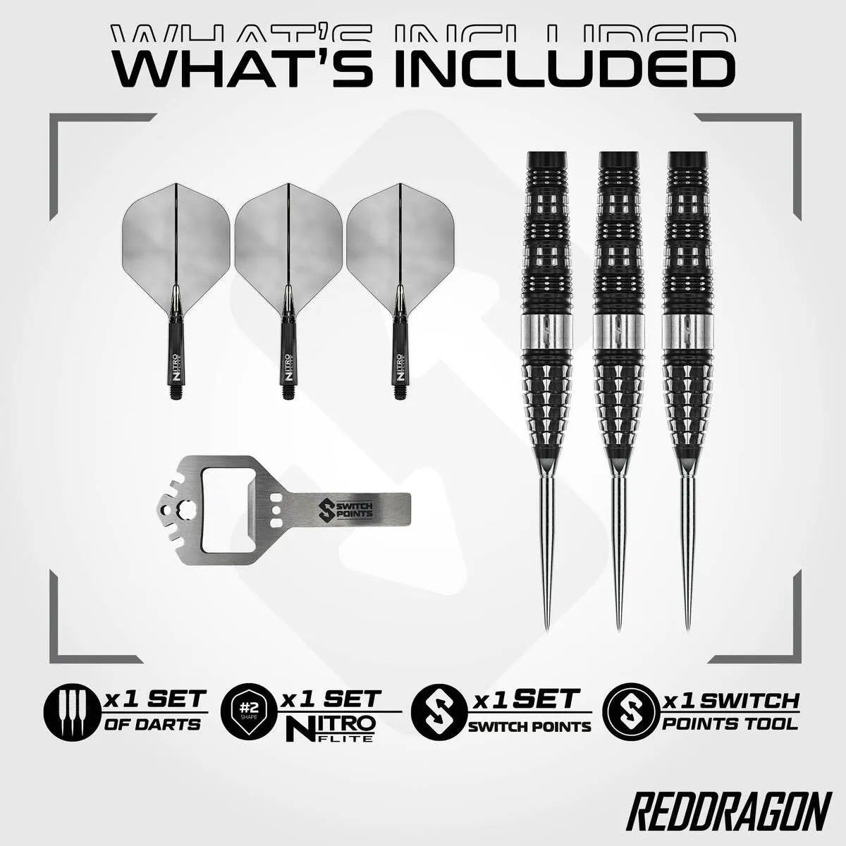 Red Dragon Recon Torpedo SP 90% Tungsten Steel Tip Darts-3-23 GRAM-Premier Darts
