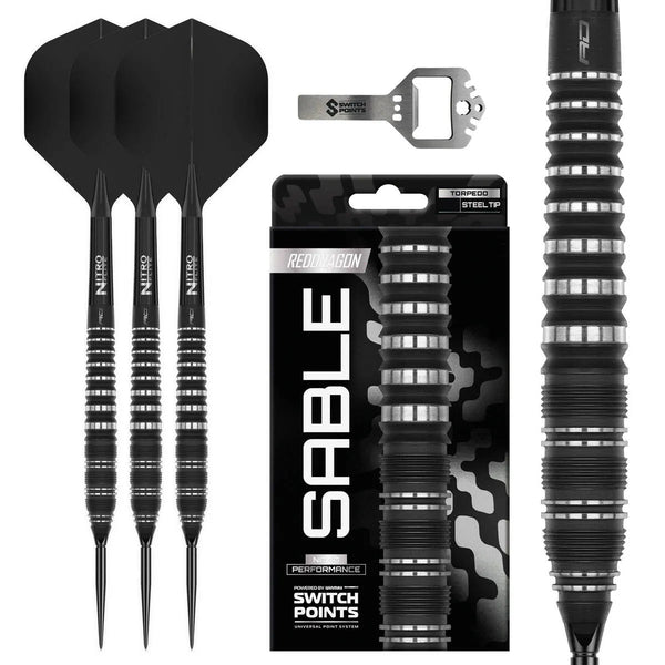 Red Dragon Sable Torpedo SP 90% Tungsten Steel Tip Darts-1-23 GRAM-Premier Darts