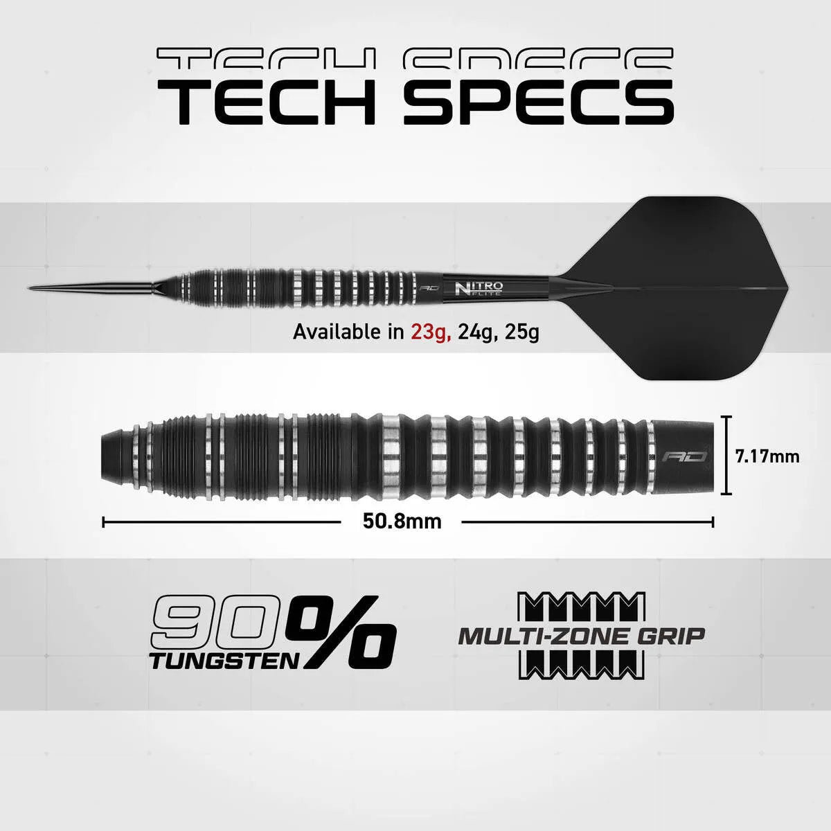 Red Dragon Sable Torpedo SP 90% Tungsten Steel Tip Darts-6-23 GRAM-Premier Darts