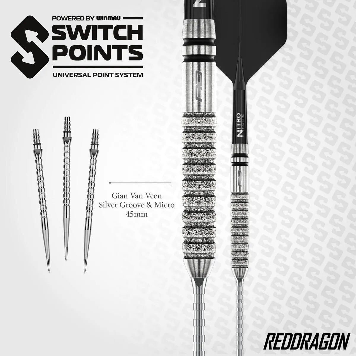 Red Dragon Gian van Veen Tour Edition SP 90% Tungsten Steel Tip Darts-4-21 GRAM-Premier Darts