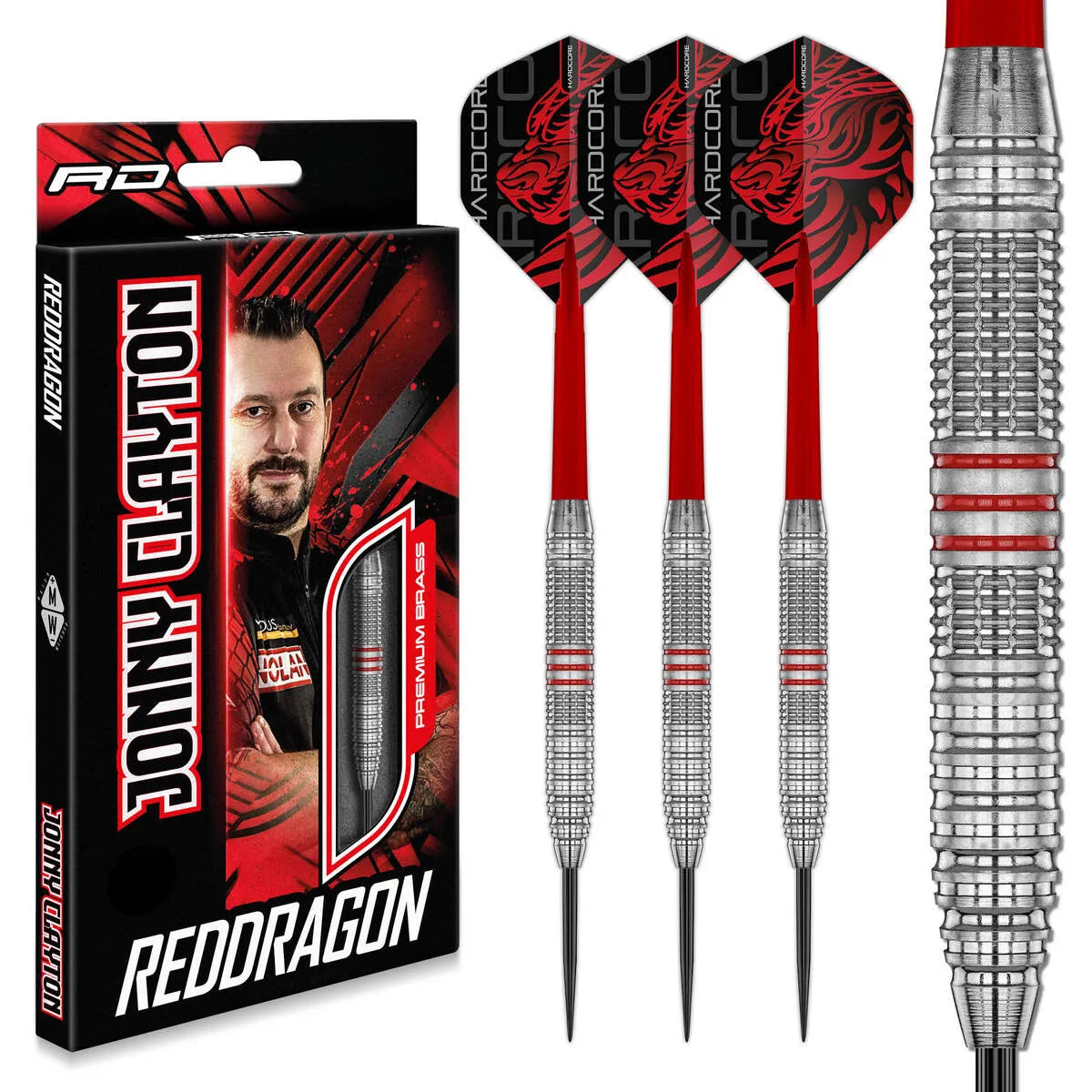 Red Dragon Jonny Clayton SE Brass Steel Tip Darts-1-21 GRAM-Premier Darts