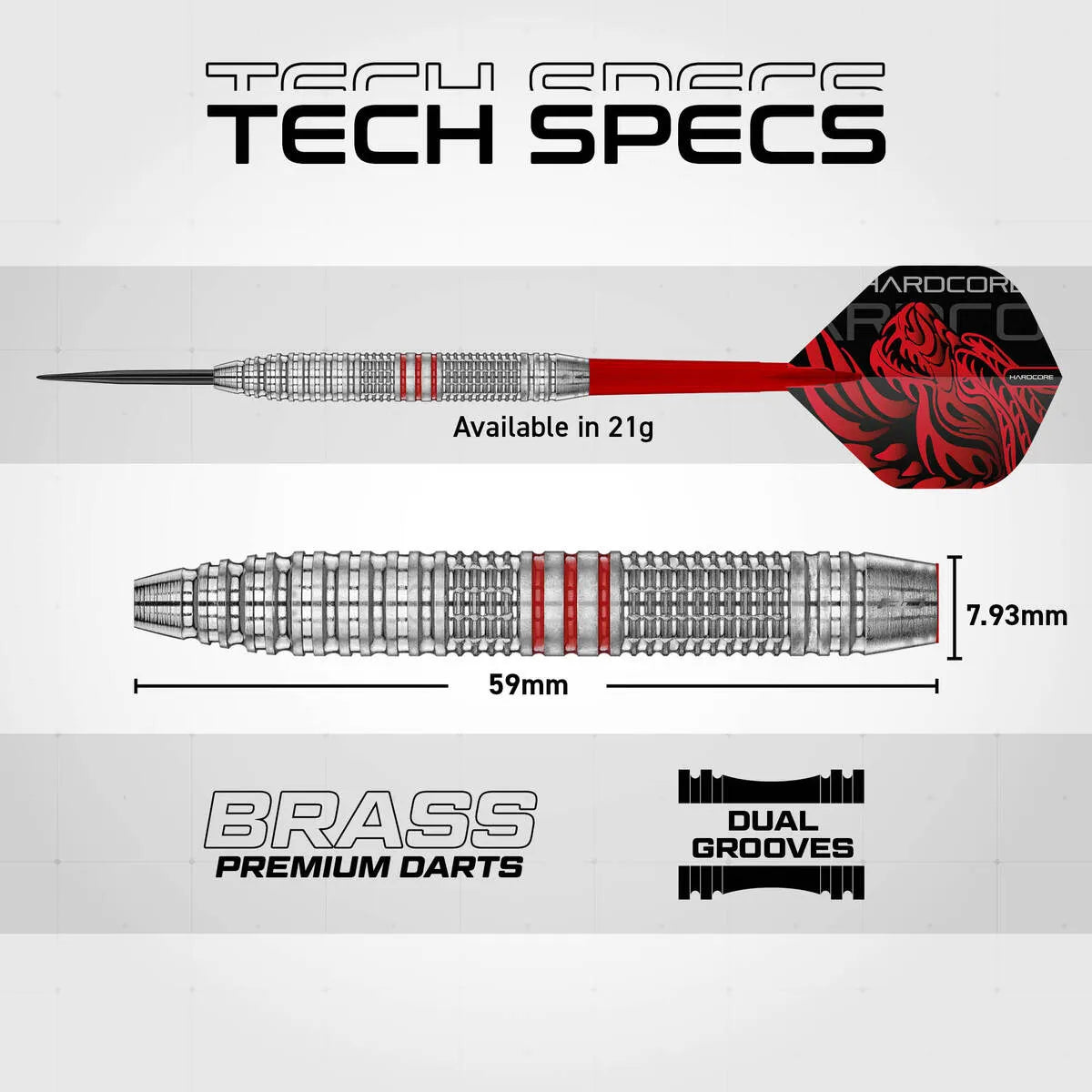 Red Dragon Jonny Clayton SE Brass Steel Tip Darts-5-21 GRAM-Premier Darts