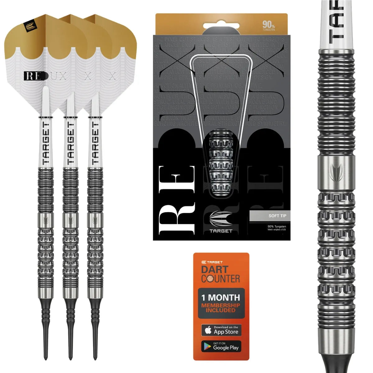 Target Darts Redux 10 90% Tungsten Soft Tip Darts