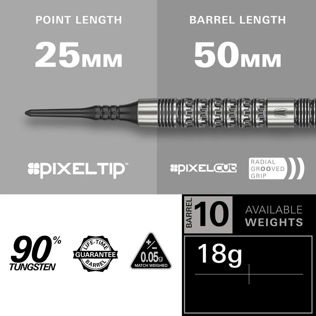 Target Darts Redux 10 90% Tungsten Soft Tip Darts