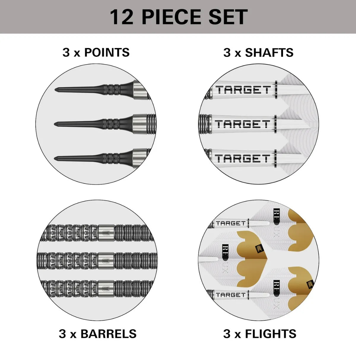Target Darts Redux 10 90% Tungsten Soft Tip Darts