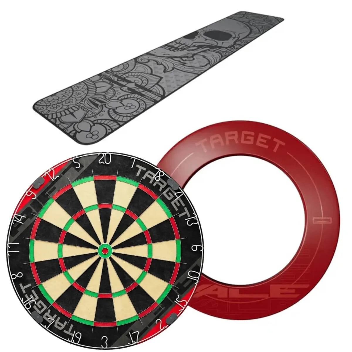 Target Rift Dartboard + World Champion Mat + Vale Surround Bundle-3-Ink-Premier Darts