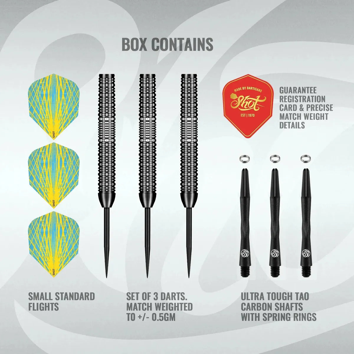 Shot Pro Series Rowby John Rodriguez Baha 90% Tungsten Steel Tip Darts-4-25 GRAM-Premier Darts