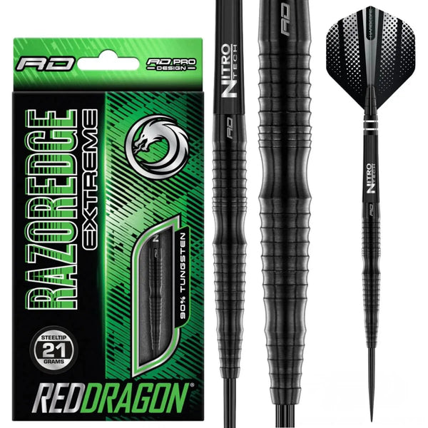 Red Dragon Razer Edge Extreme 90% Tungsten Steel Tip Darts-1-24 GRAM-Premier Darts