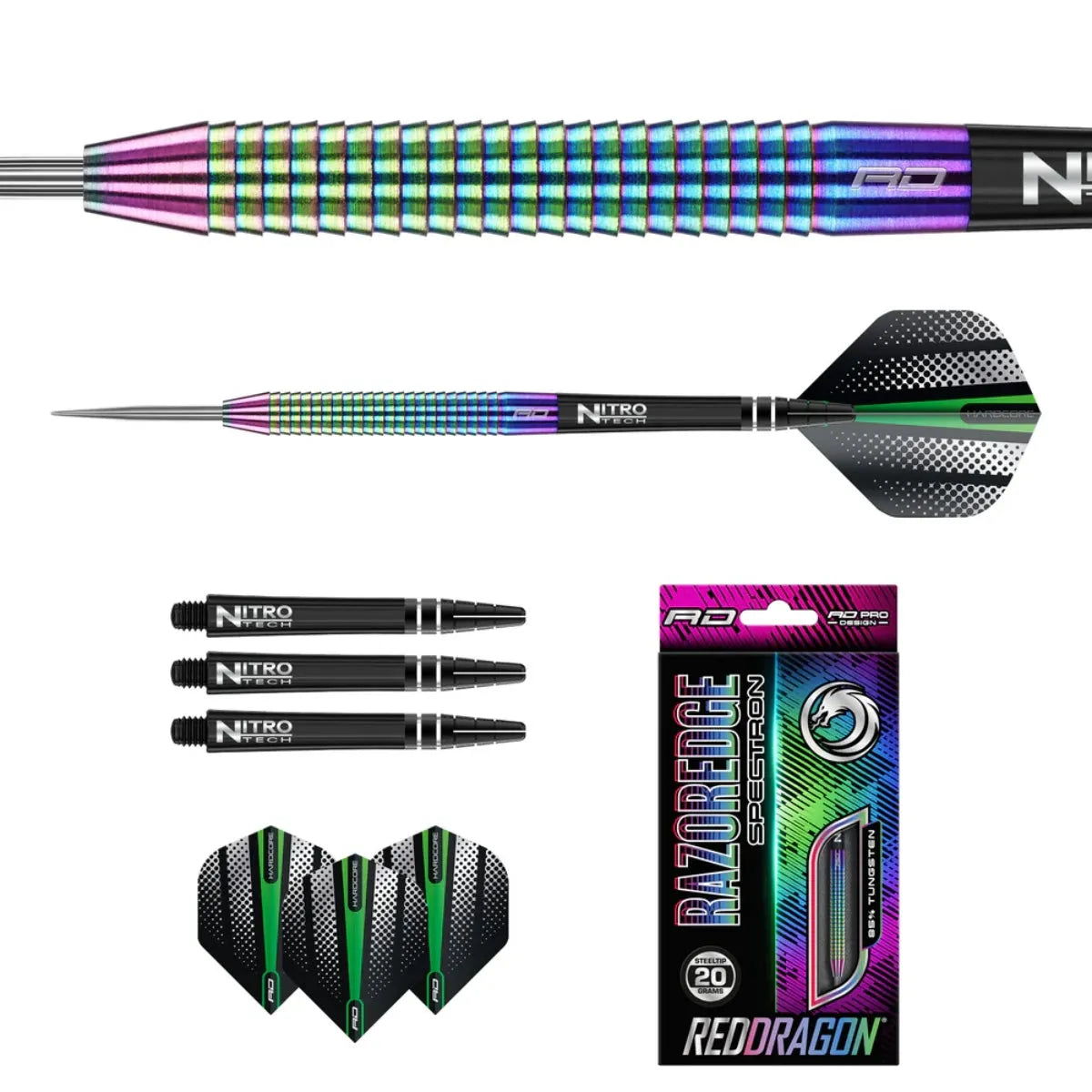 Red Dragon Razer Edge Spectron 85% Tungsten Steel Tip Darts-4-23 GRAM-Premier Darts