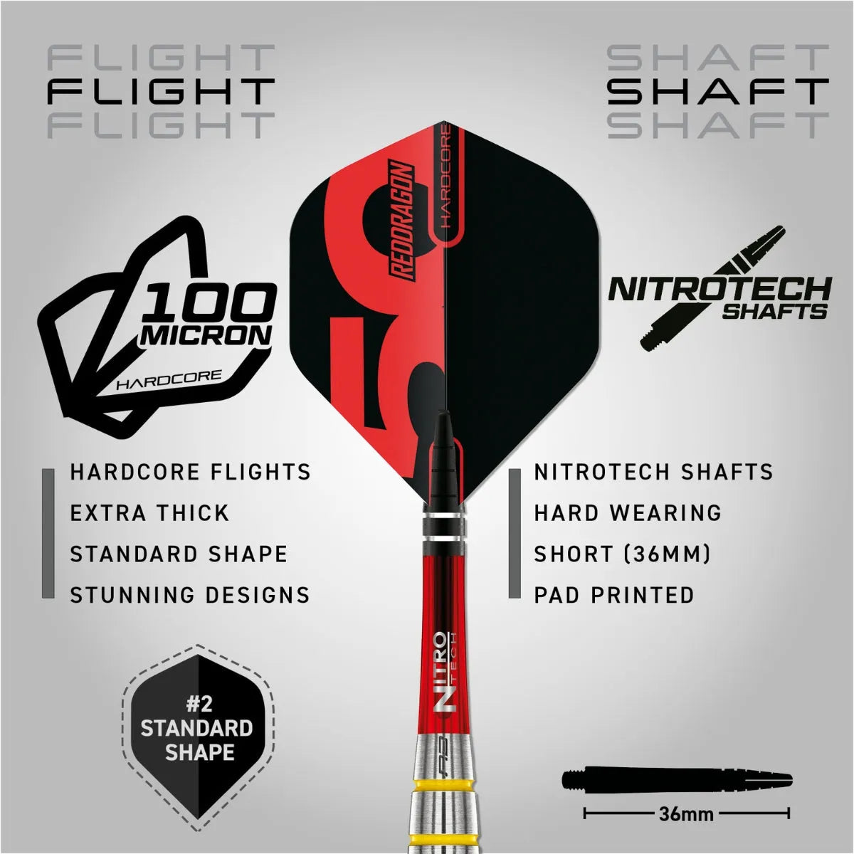 Red Dragon 50 Year Collection Chunky Stumpy 3 85% Tungsten Steel Tip Darts