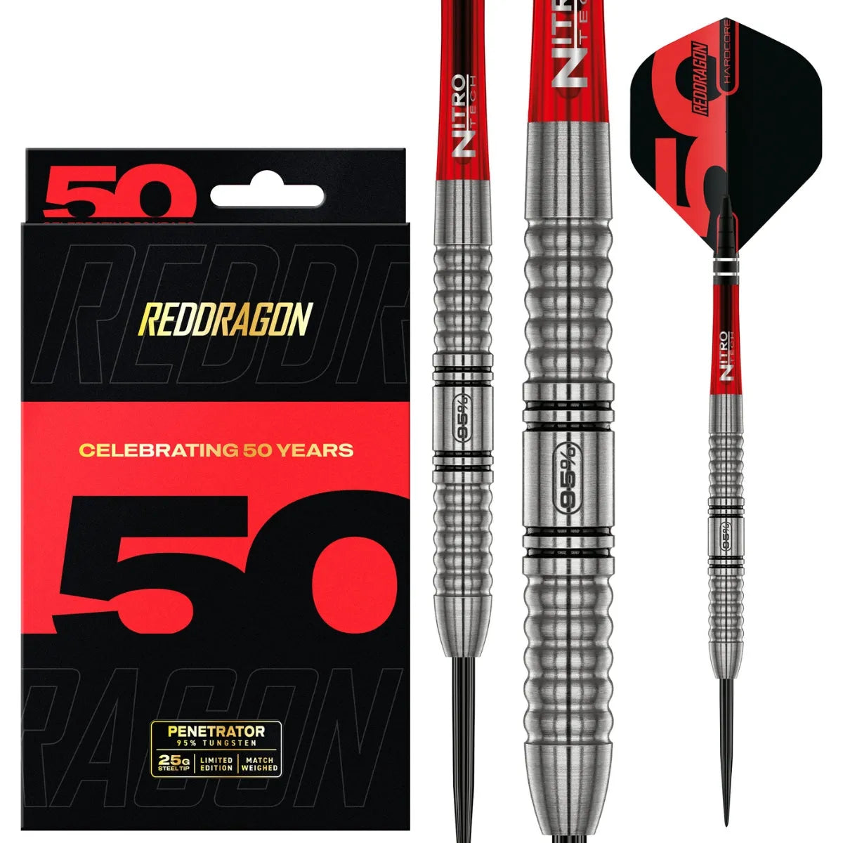 Red Dragon 50 Year Collection Penetrator 1 95% Tungsten Steel Tip Darts