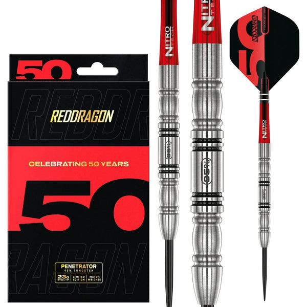 Red Dragon 50 Year Collection Penetrator 4 95% Tungsten Steel Tip Darts-1-23 GRAM-Premier Darts