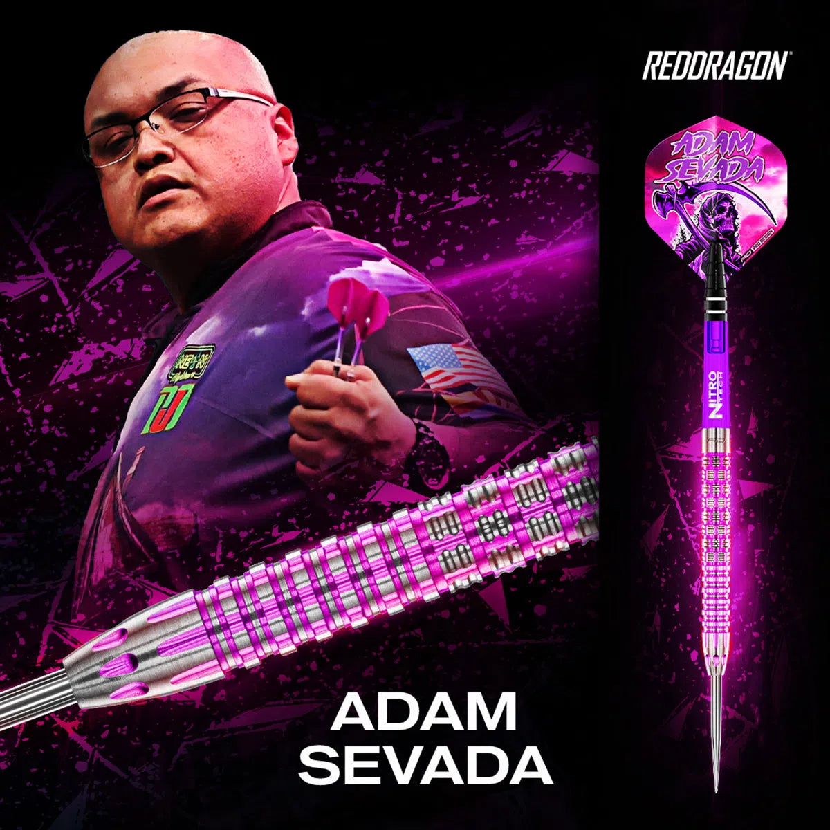 Red Dragon Adam Sevada 90% Tungsten Steel Tip Darts