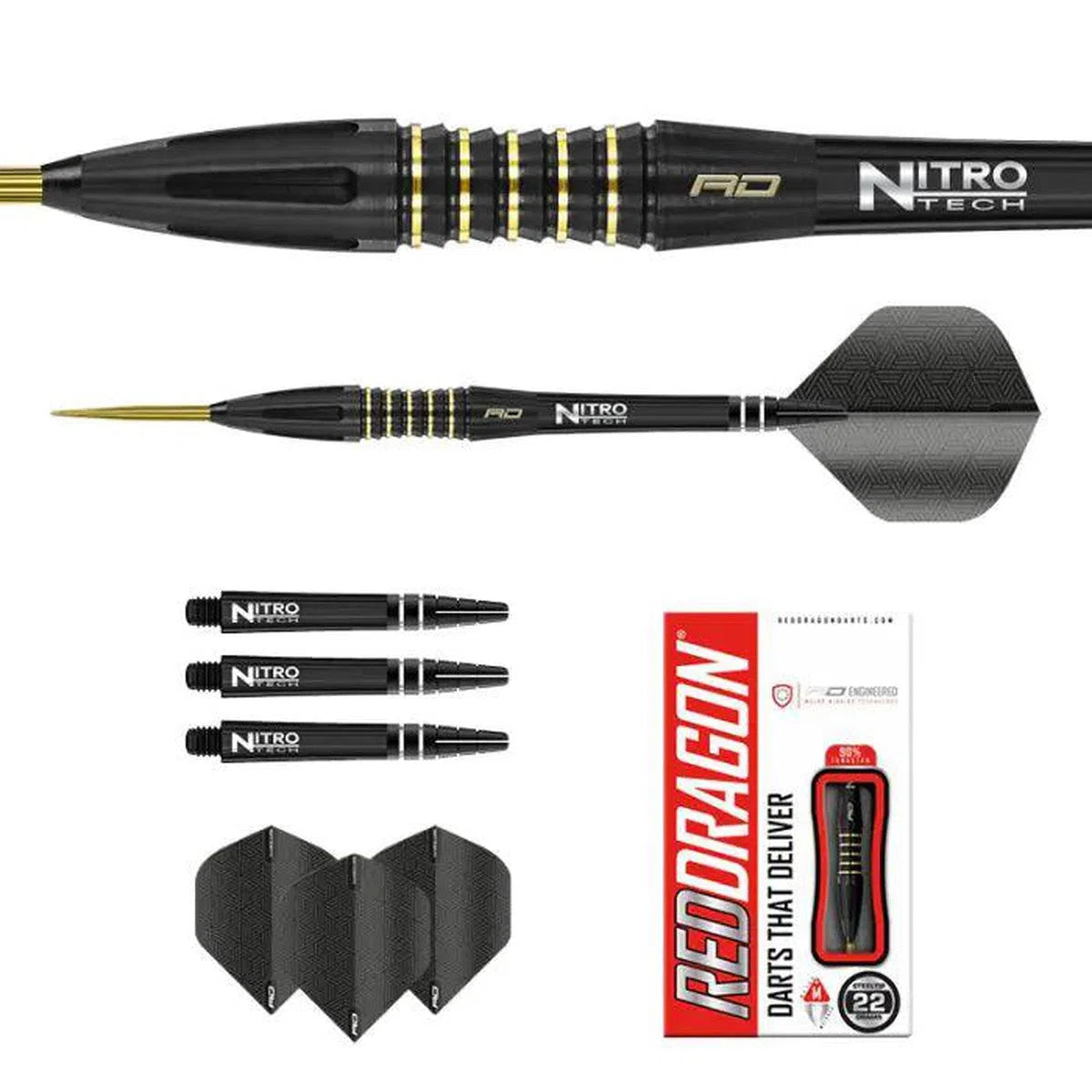 Red Dragon Clarion Black 90% Tungsten Steel Tip Darts