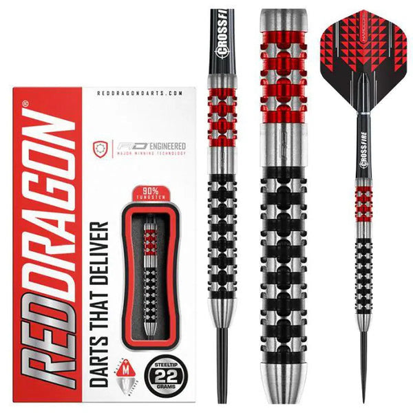 Red Dragon Crossfire 90% Tungsten Steel Tip Darts-1-22 GRAM-Premier Darts