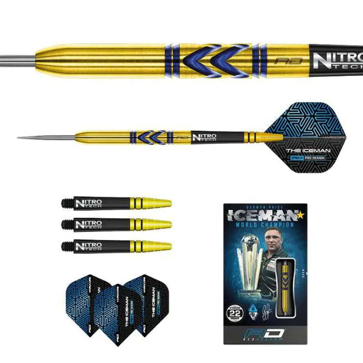 Red Dragon Gerwyn Price Avalanche Pro Gold 90% Tungsten Steel Tip Darts