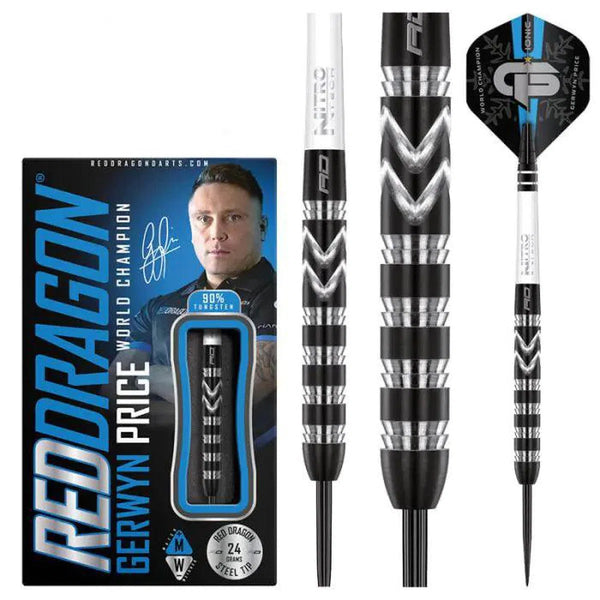 Red Dragon Gerwyn Price World Championship SE 90% Tungsten Steel Tip Darts-1-24 GRAM-Premier Darts