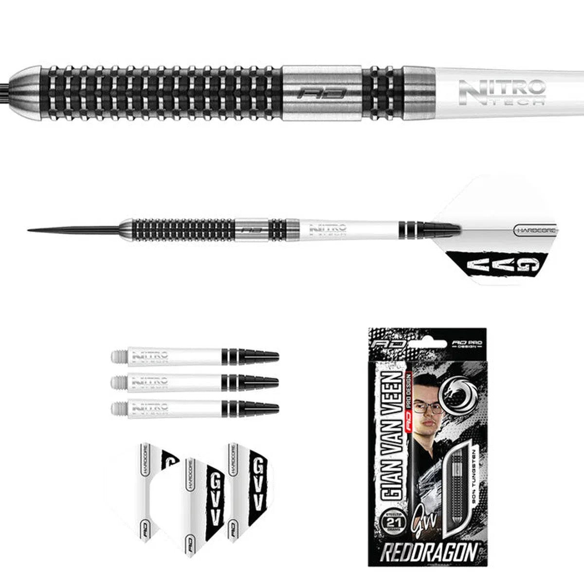 Red Dragon Gian Van Veen Axis SE 90% Tungsten Steel Tip Darts