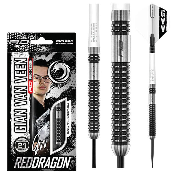 Red Dragon Gian Van Veen Axis SE 90% Tungsten Steel Tip Darts-1-21 GRAM-Premier Darts