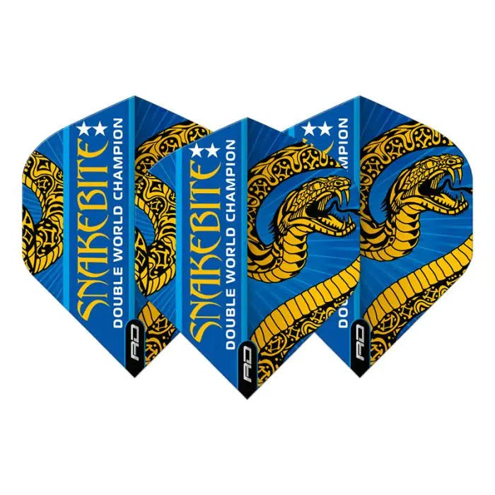 Red Dragon Hardcore Ionic Snakebite Blue and Gold Flights