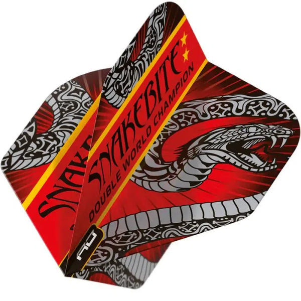 Red Dragon Hardcore Ionic Snakebite Red & Grey Flights-1-Premier Darts