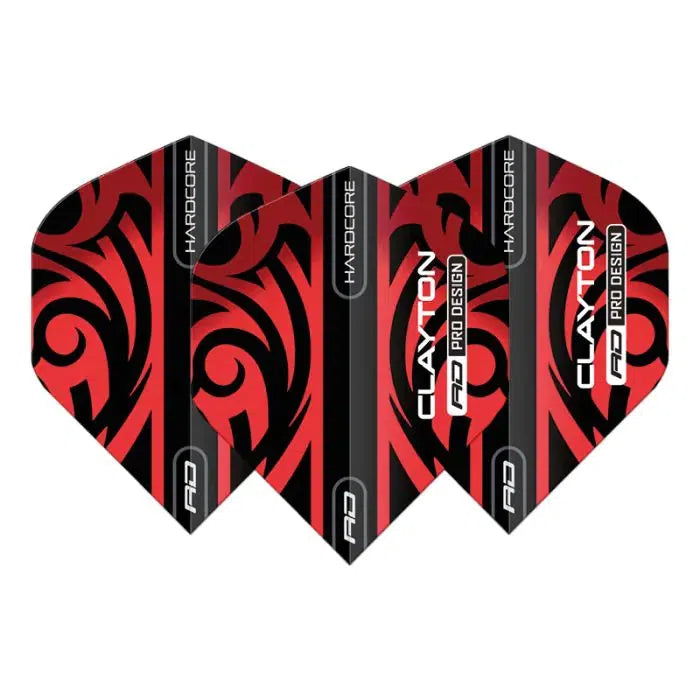 Red Dragon Hardcore Jonny Clayton Red and Black Tribal Flights