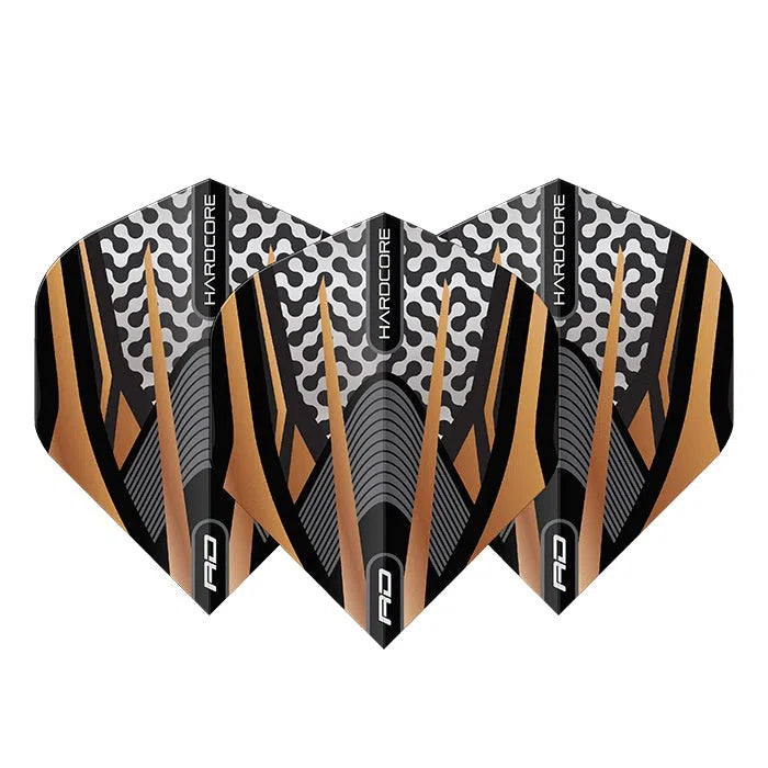 Red Dragon Hardcore Premium Gold, Black and Grey Flights