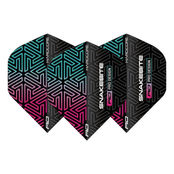 Red Dragon Hardcore Premium Snakebite Black and Rainbow Flights